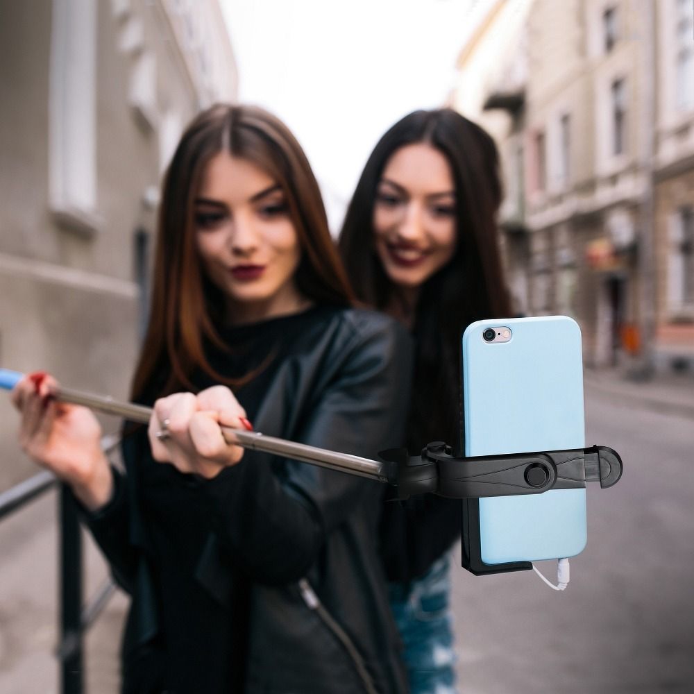 Palo de selfie con trípode y control remoto Bluetooth compac
