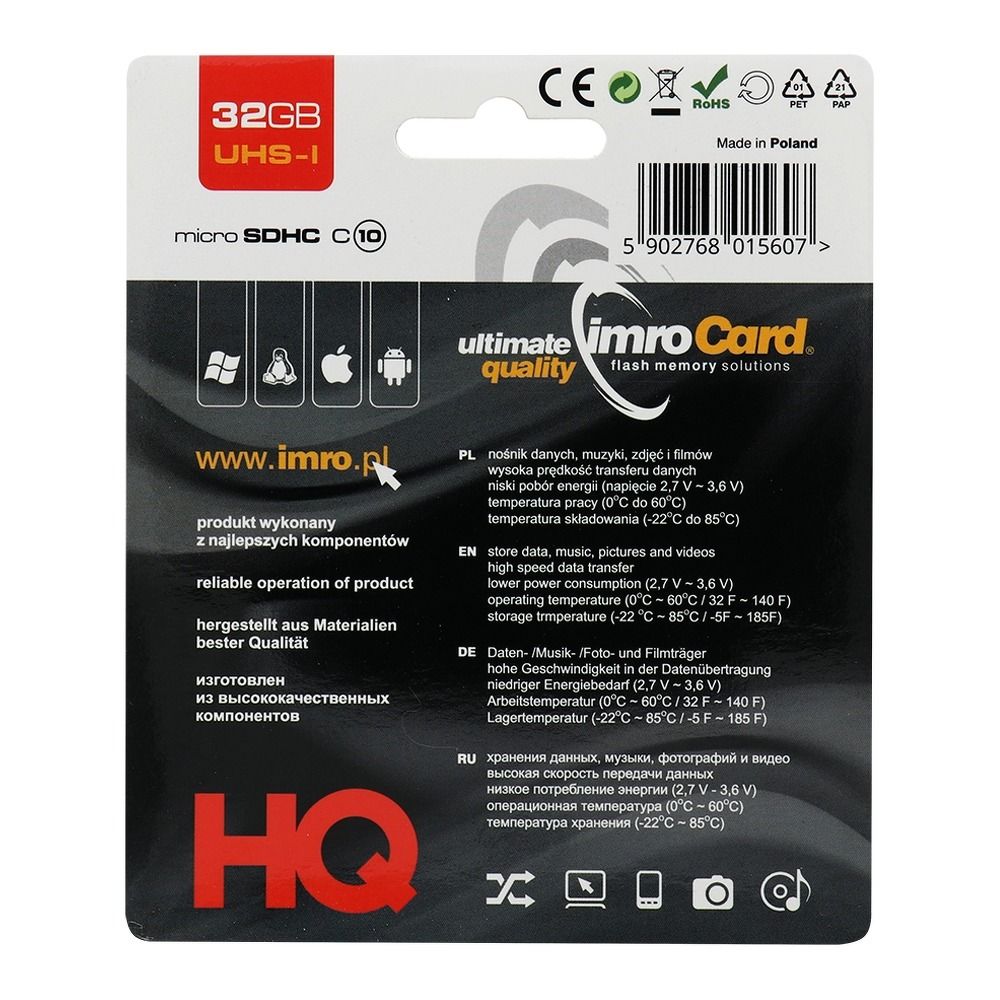 Imro Tarjeta de memoria IMRO microSD 32GB sin adaptador SD -