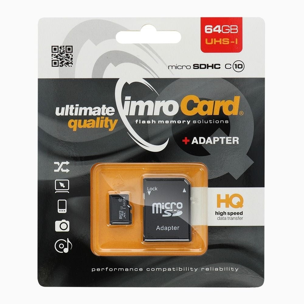 Imro Tarjeta de memoria IMRO microSD 64GB clase 10 UHS con a