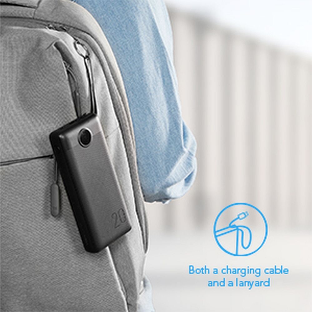Veger Power Bank 20,000 mAh con Cables Integrados USB-C / Mi