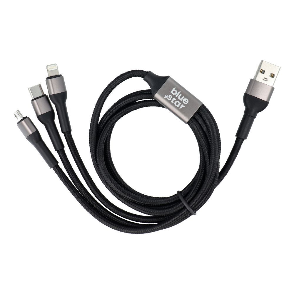 Cable USB-A a USB-C, Micro-USB y Lightning 1.2 m 3 en 1