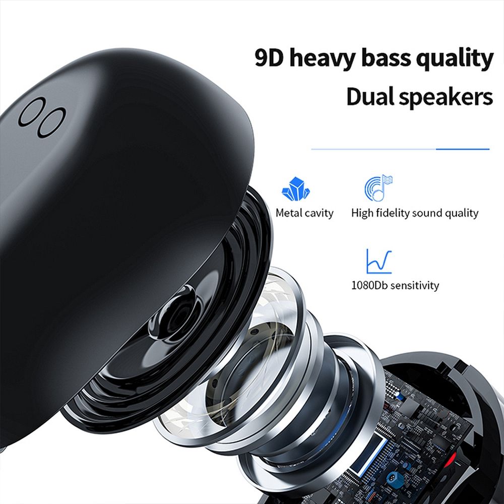 Auriculares inalámbricos TWS con estuche de carga y Bluetoot