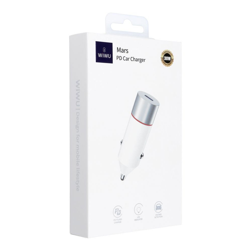 WiWU Cargador para coche Serie Mars Wi-QC021 30W PD+QC 1xUSB