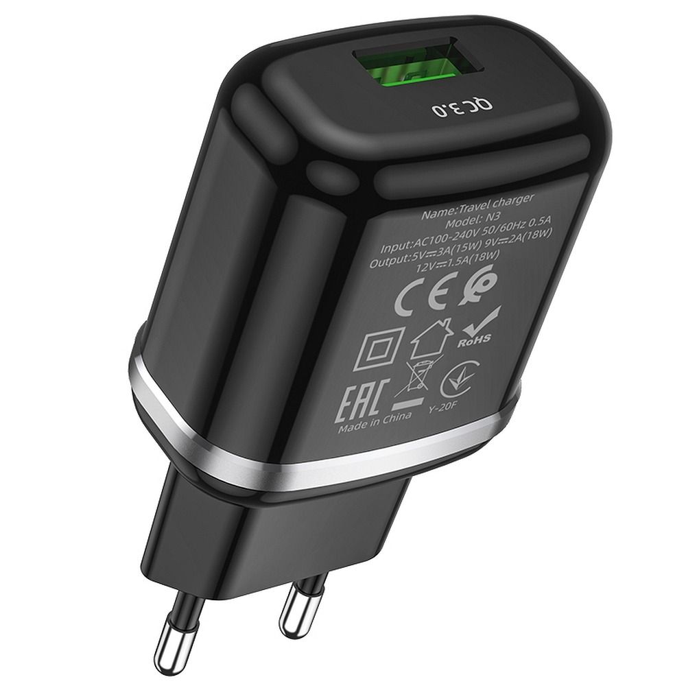Hoco Cargador de red USB 3A QC3.0 Fast Charge Special Single